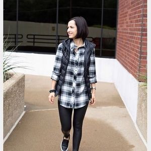 Athleta striped flannel button down